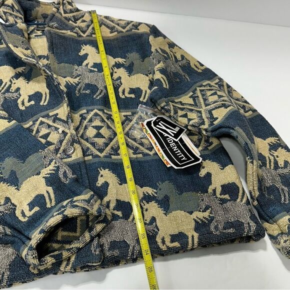 New Identity Carpet Blanket Jacket Horses 100% Cotton Hand Woven  XL NWT - Picture 9 of 11